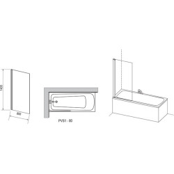 Single part stationary bath screen RAVAK PVS1