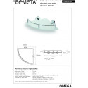 Corner glass shelf with edges BEMETA Omega