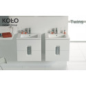 Lower cabinet with sink (2 drawers) KOLO Dvyniai 50 cm, glossy white