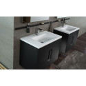 Lower cabinet with sink (2 drawers) KOLO Twins 60 cm, matte black