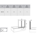 Two-part folding bath screen RAVAK VS2