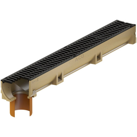 Drain with built-in PVC pipe DN100 with cast iron grates ACO Euroline 1000
