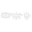 PAA Amore Silk stone mass bath, white, 850 x 1600 mm