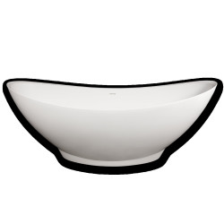 PAA Felice Silk stone composite bathtub, white, 830 x 1945 mm