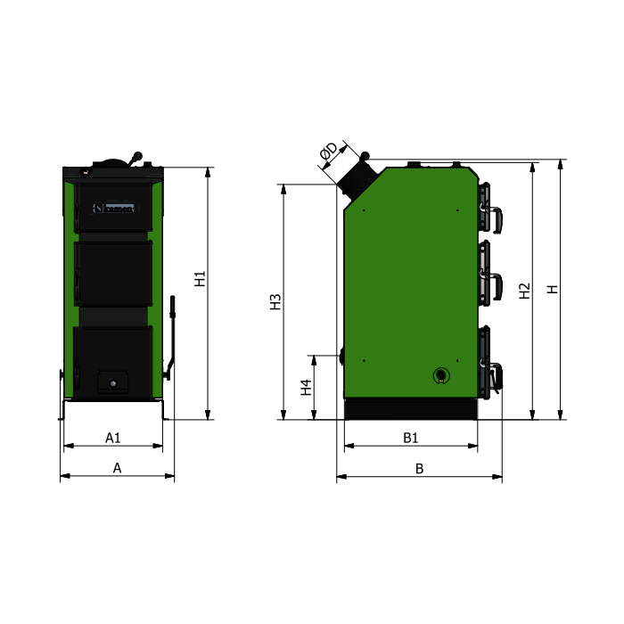 Solid fuel boiler KAMEN Dremax 32 kW