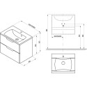 Vannitoapink RAVAK SD Classic II 600, valge/valge