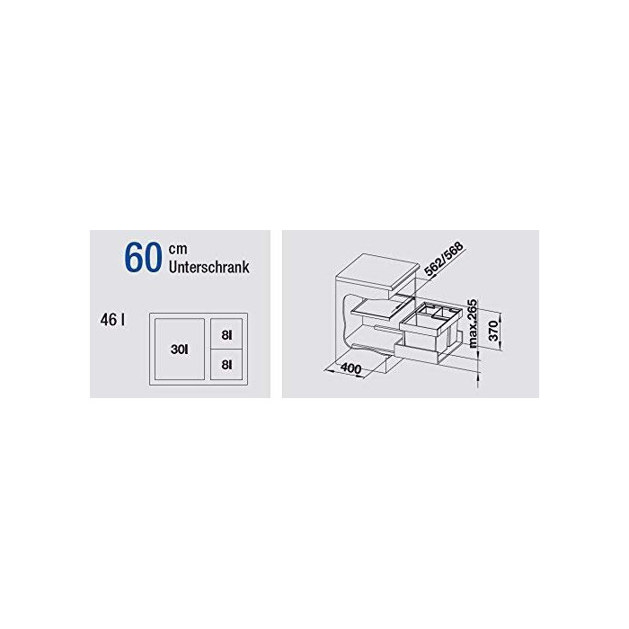 Система сортировки отходов для тумбы 60 см BLANCO FLEXON II XL 60/3, антрацит