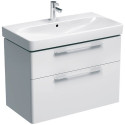 Lower cabinet with sink (2 drawers) GEBERIT Smyle 90 cm, glossy white