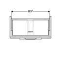 Lower cabinet with sink (2 drawers) GEBERIT Smyle 90 cm, glossy white