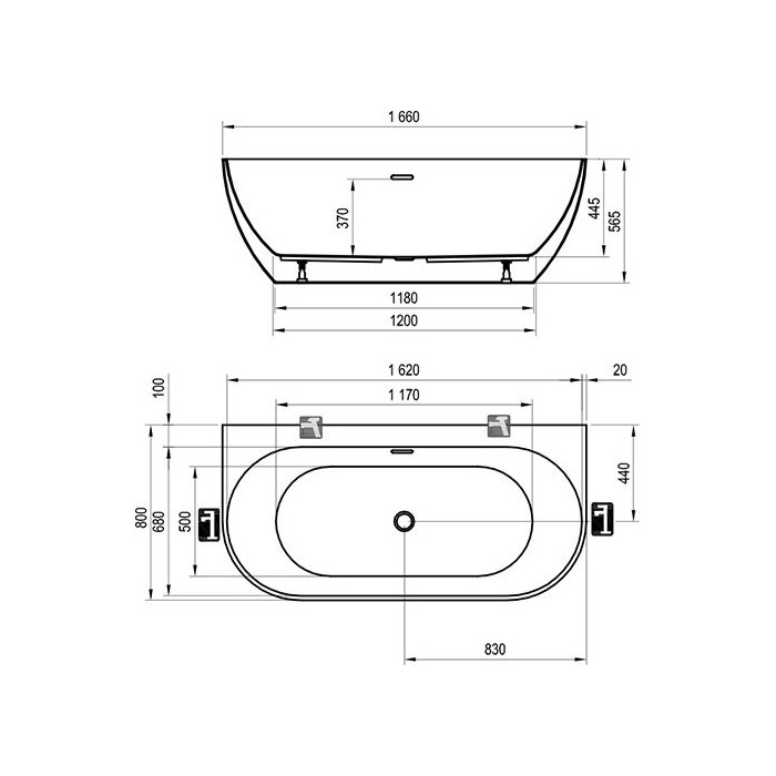 Akrüülvann RAVAK FREEDOM W 1660 x 800 mm