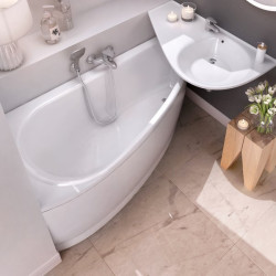 Acrylic asymmetrical bathtub RAVAK Avocado