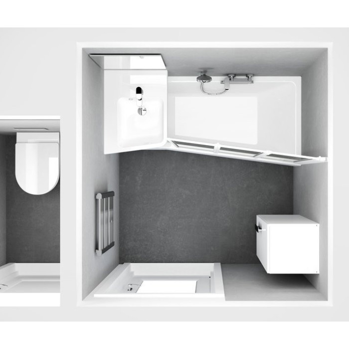 Acrylic asymmetrical bathtub RAVAK BeHappy II