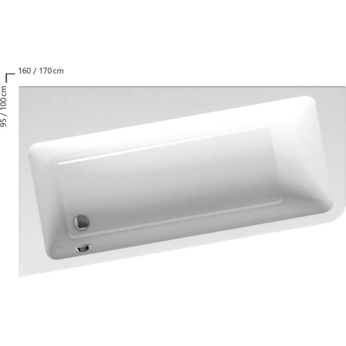 Acrylic asymmetrical bathtub RAVAK 10°