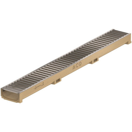 Gutter (recessed) with galvanized steel grates ACO Euroline 1000, 416922