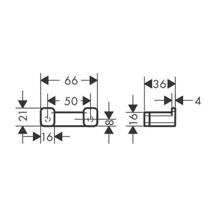 Kaksiknõel rätikule HANSGROHE AddStoris 41755670, must-matt
