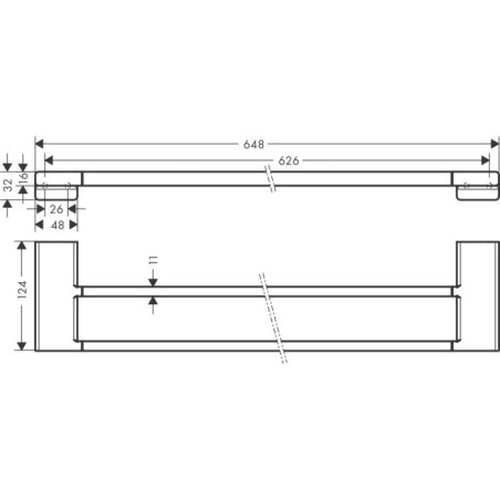 Kaksikute rätikuhoidja HANSGROHE AddStoris 41743670, must-matt