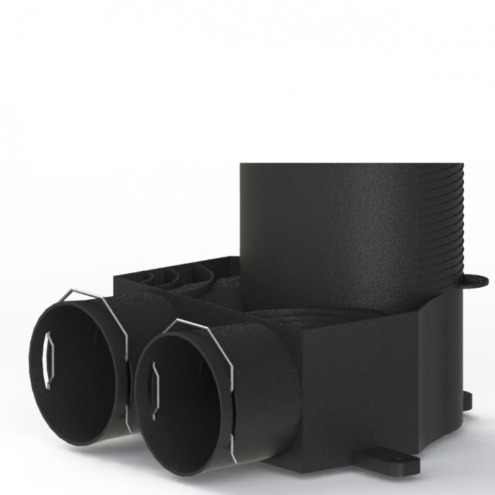 Antistatic diffuser box for flexible FITT 75 mm duct with 2 rings