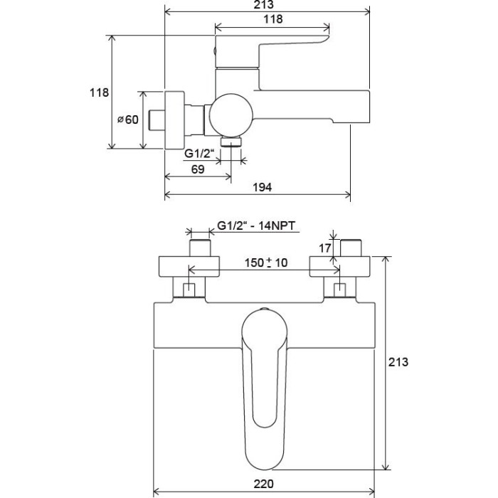 Bathroom - shower mixer RAVAK Puri
