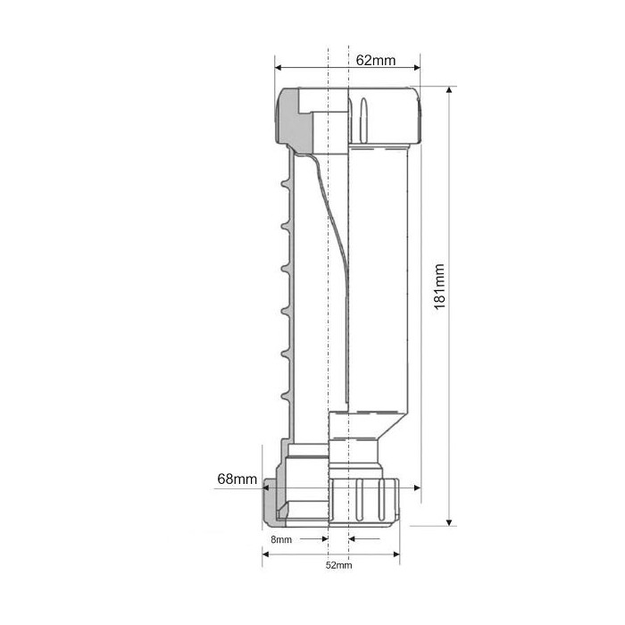Dry type sewage valve WAVIN HepvO 32 mm x 1 1/4"" middle