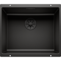 Under the countertop is installed the BLANCO SUBLINE 500-U Black Edition sink, black.