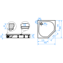 Shower tray BRASTA GLASS Simas 90 x 90 cm