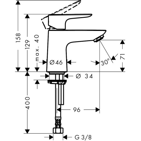 Kätevanni segisti HANSGROHE Talis E 80, 71706000
