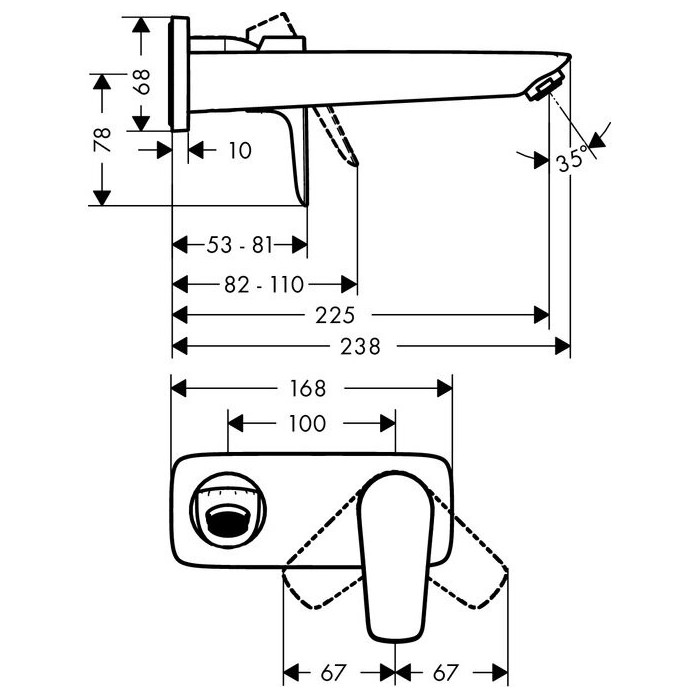 Potisegune segisti kraanikausi HANSGROHE Talis E 225 mm, 71734000