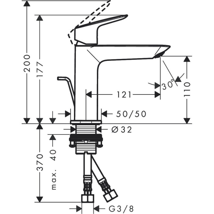 Смеситель для раковины HANSGROHE Logis 110, 71251000