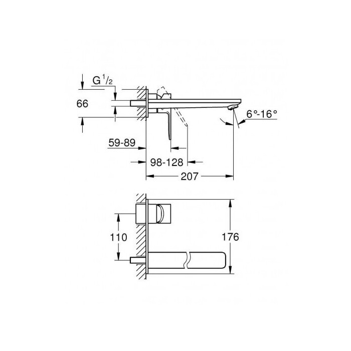 Potikendus segisti kraanikausile GROHE Lineare L 207 mm, kroom, 23444001