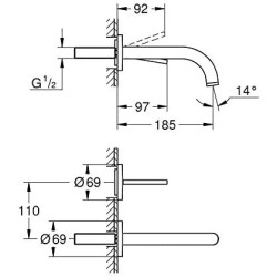 Potinkinis segisti GROHE Atrio 185 mm, 19287003