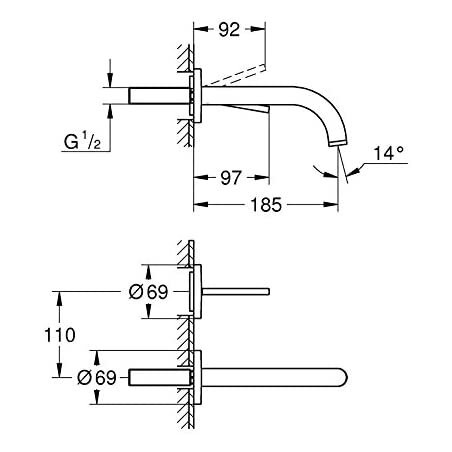 Potinkinis segisti GROHE Atrio 185 mm, 19287003