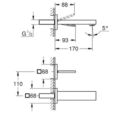 GROHE Eurocube Joy M concealed basin mixer, 19997000