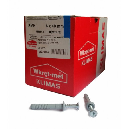 Kalama nailonist kinnituspolt koos puuriga WKRET MET 6 x 40 mm (200 tk)