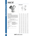 Ventilatsiooni kolmik Y kujuline ALNOR 160 / 45°