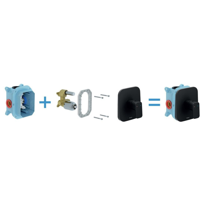 Built-in thermostatic mixer without switch with R-box RAVAK 10° Free black