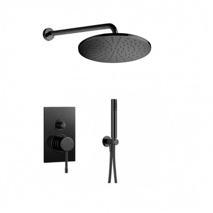 Потолочная душевая система ALPI Синяя черная-матовая
