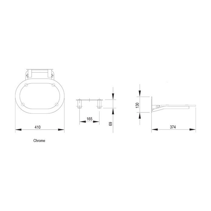 RAVAK Chrome seat transparent/white
