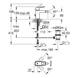 Bidė segisti GROHE Eurocube, S-suurus, 23138000