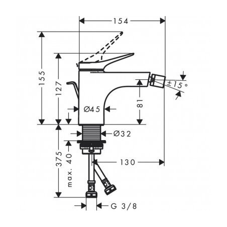 Bidetisegisti HANSGROHE Vivenis, must-matt, 75200670