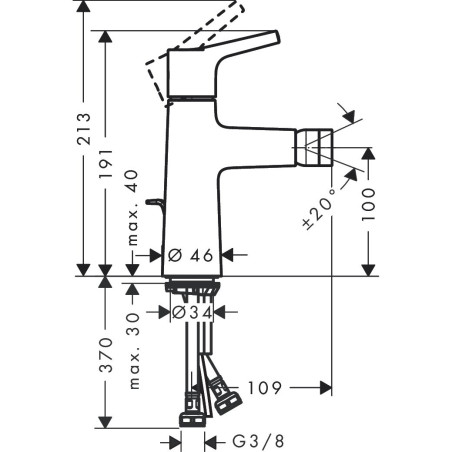 Bidet mixer HANSGROHE Talis S, 72200000