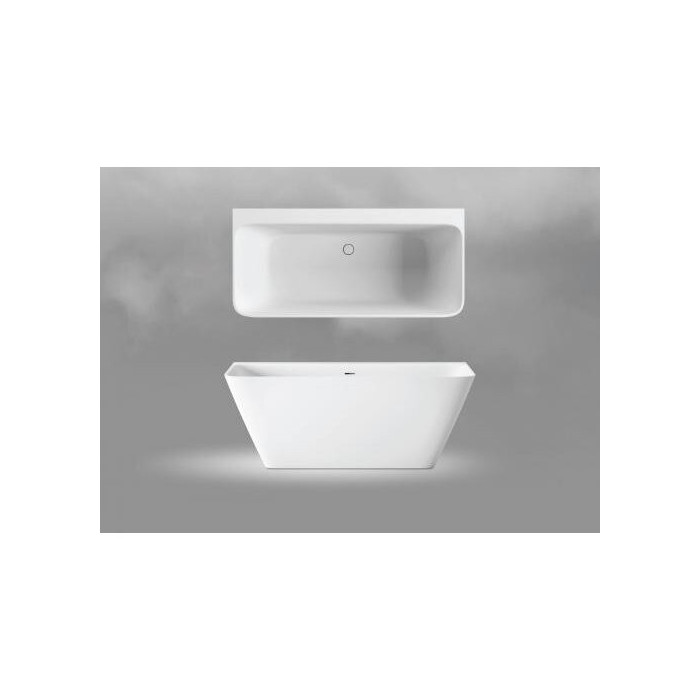 Stone composite bath PAA Quadro Wall, 750 x 1600 mm, VAQUA/00