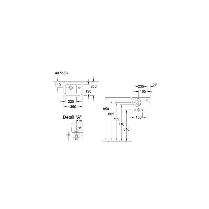 Small sink VILLEROY&BOCH 360x260 Architectura, 43733601