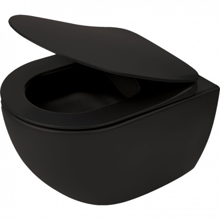 Kinnitav WC DEANTE Peonia Rimless Slim Slow close kaanega, must-matt