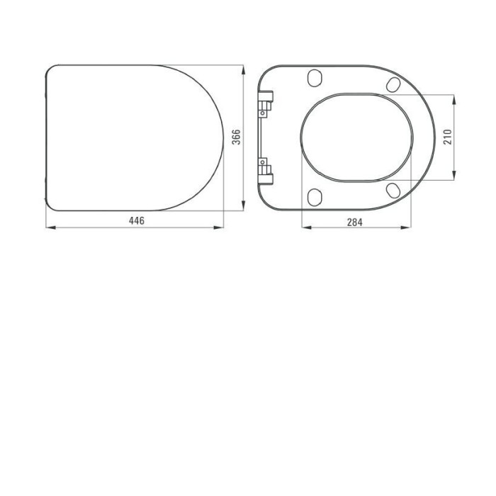 Kinnitav WC DEANTE Peonia Rimless Slim Slow close kaanega, must-matt
