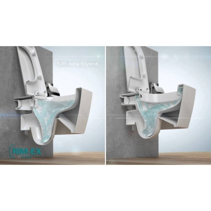 VITRA Sento Rimless wall-mounted toilet with Slim Slow close seat