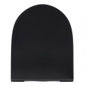 Hanging toilet SAT Rimless with Slim Slow close lid, black-matt