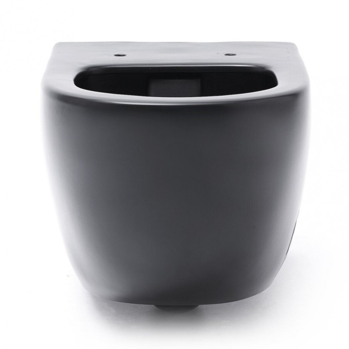 Hanging toilet SAT Rimless with Slim Slow close lid, black-matt