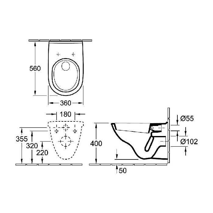 Rippuv WC-pott VILLEROY & BOCH O.Novo Rimless aeglaselt sulguva kaanega