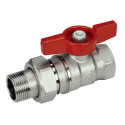 Straight round valve with detachable nut GIACOMINI 1/2"" male/female, short handle