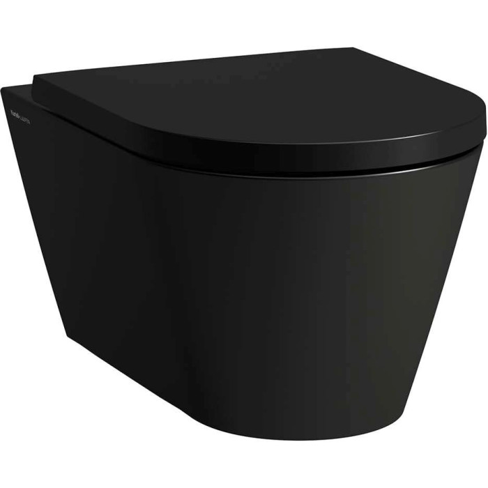 Hanging toilet LAUFEN Kartell Rimless with SoftClose lid, black-matt